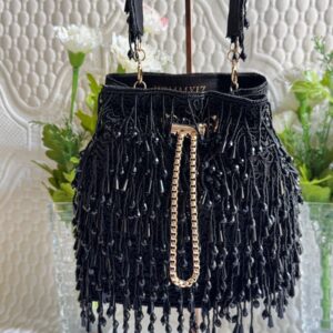 Luxurious Midnight Black Traditional Handbag