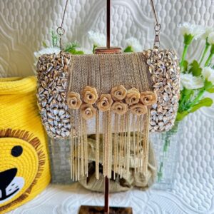 Jeweled Fringe Clutch