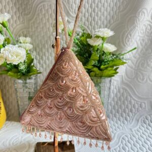 Luxury Rose Gold Triangle Handbag